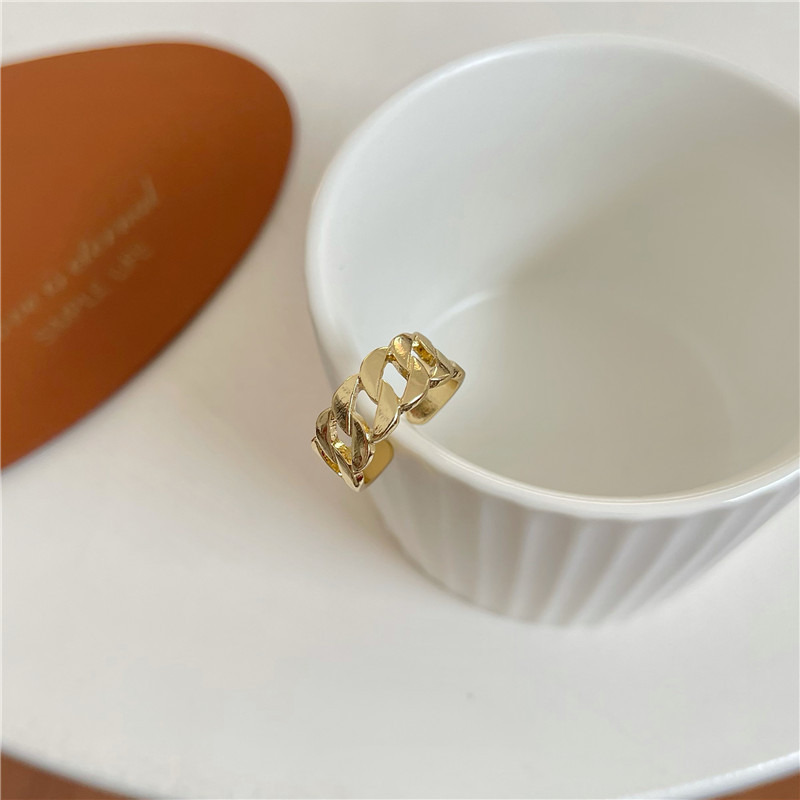 Korean Simple Bamboo Double Layer Ring with Adjustable Opening Fashion Ring F407