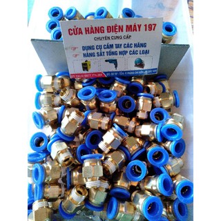 PC chân ren 17mm 13mm 10mm ra ống hơi 10mm Đầu nối nhanh ống hơi máy nén khí đủ cỡ