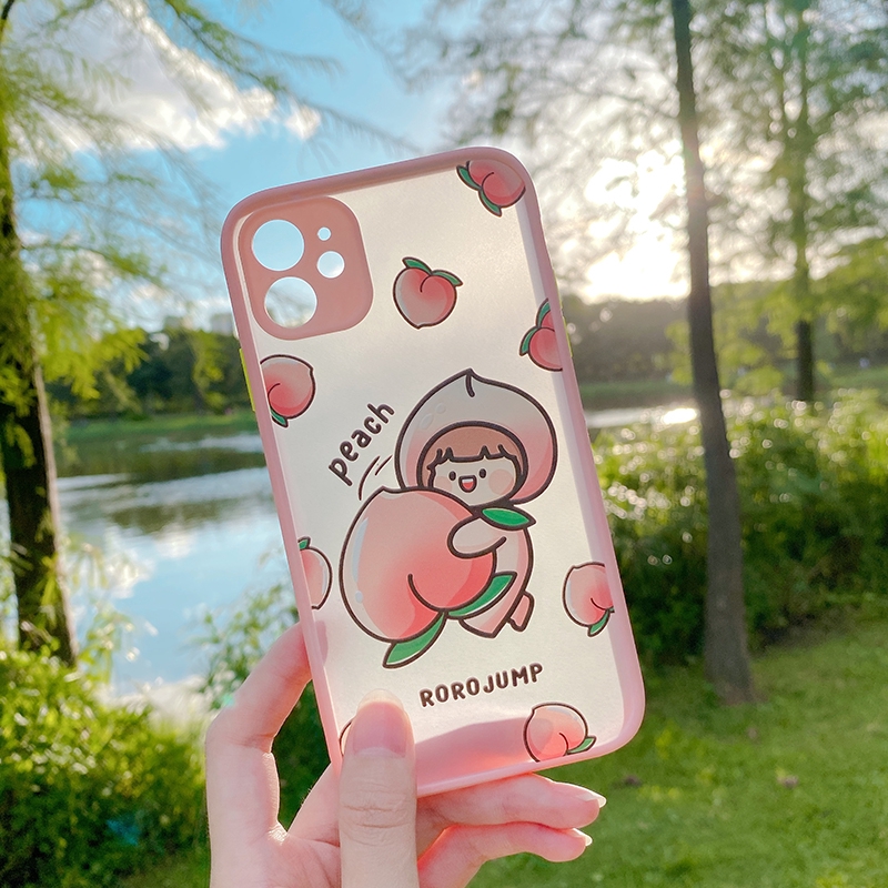 Ốp lưng iphone nhám Roro peach 5/5s/6/6plus/6s/6splus/7/7plus/8/8plus/x/xr/xs/11/12/pro/max/plus/promax - Awifi T3-13 | BigBuy360 - bigbuy360.vn