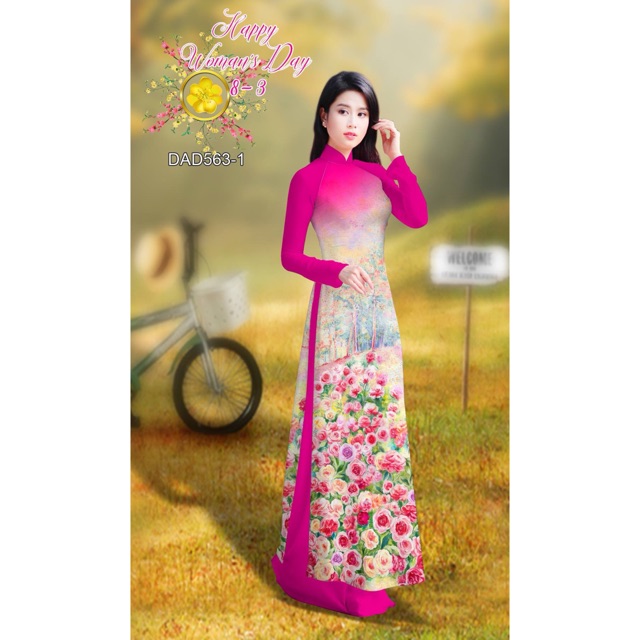 Vải Áo Dài Tằm Ý/ Lụa Nhật Rừng Hoa