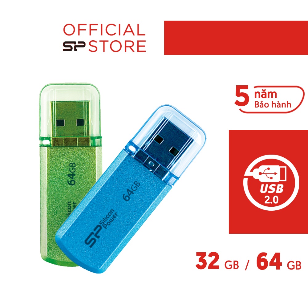 Ổ đĩa flash USB 2.0 flash drive Silicon Power/ 32GB/ 64GB/ Bảo hành 5 năm