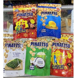 Đậu phộng pinattsu 95g oishi vị cốt dừa, hải sản siêu cay, mực cay, tảo biển và phô mai