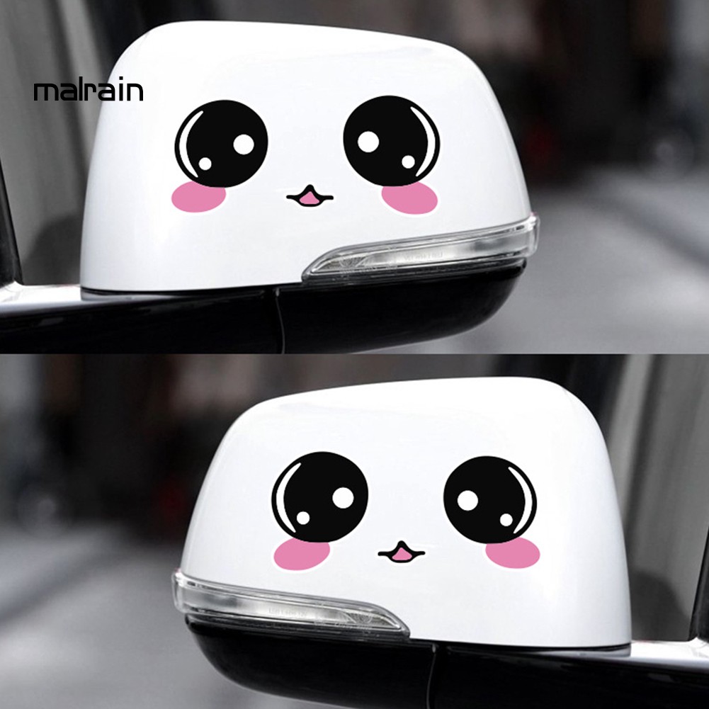 Sticker Dán Kính Chiếu Hậu Xe Hơi Hình Mặt Cười Vui Nhộn