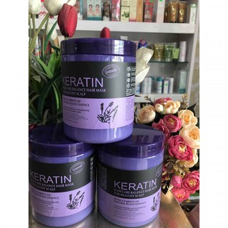 Kem ủ tóc Keratin phục hồi tím 1000ml