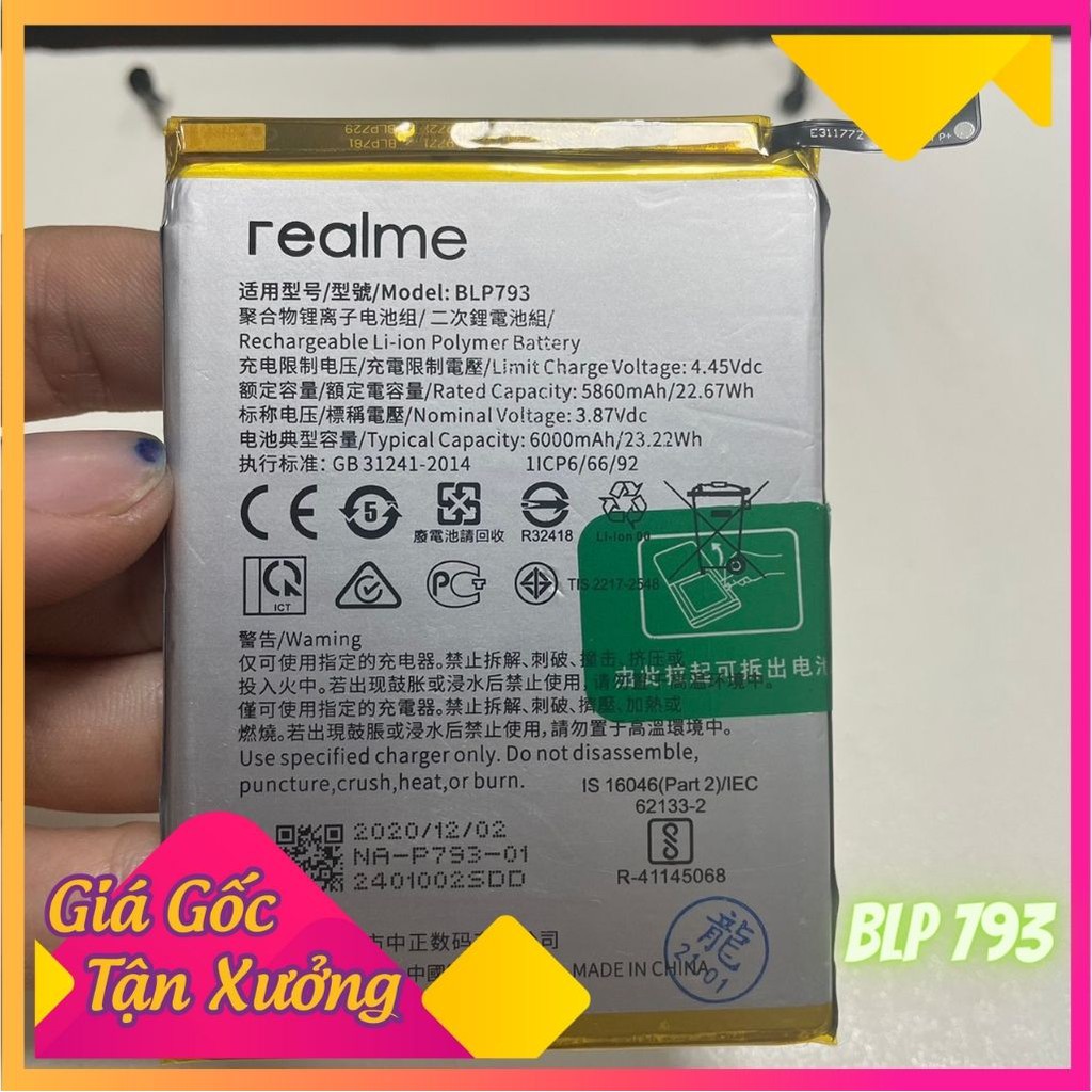 Pin Oppo Realme C11/C12/C15 BLP793 Dung Lượng 6000mAh Hàng Zin Nhập Khẩu Bảo Hành 6 Tháng 1 Đổi 1 Mã BLP 793