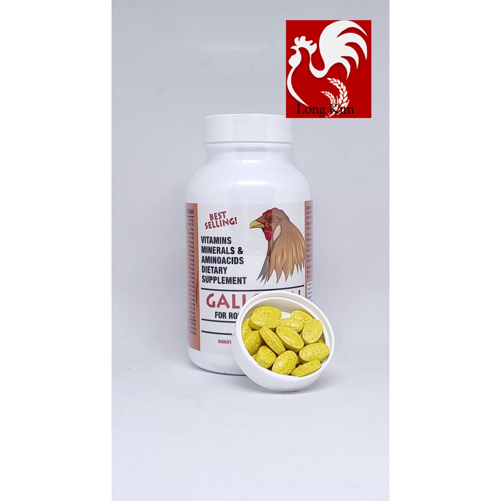 Gallomin hũ 100 viên Bổ sung sức mạnh cho Chiến kê trong giai đoạn đá, gà tơ trong giai đoạn trưởng thành và gà đổ mái