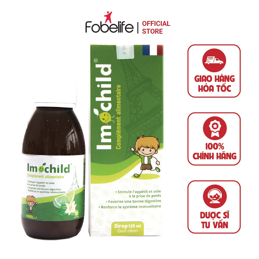 Siro cải thiện chứng biếng ăn cho trẻ nhỏ Imochild Fobe chai 125ml