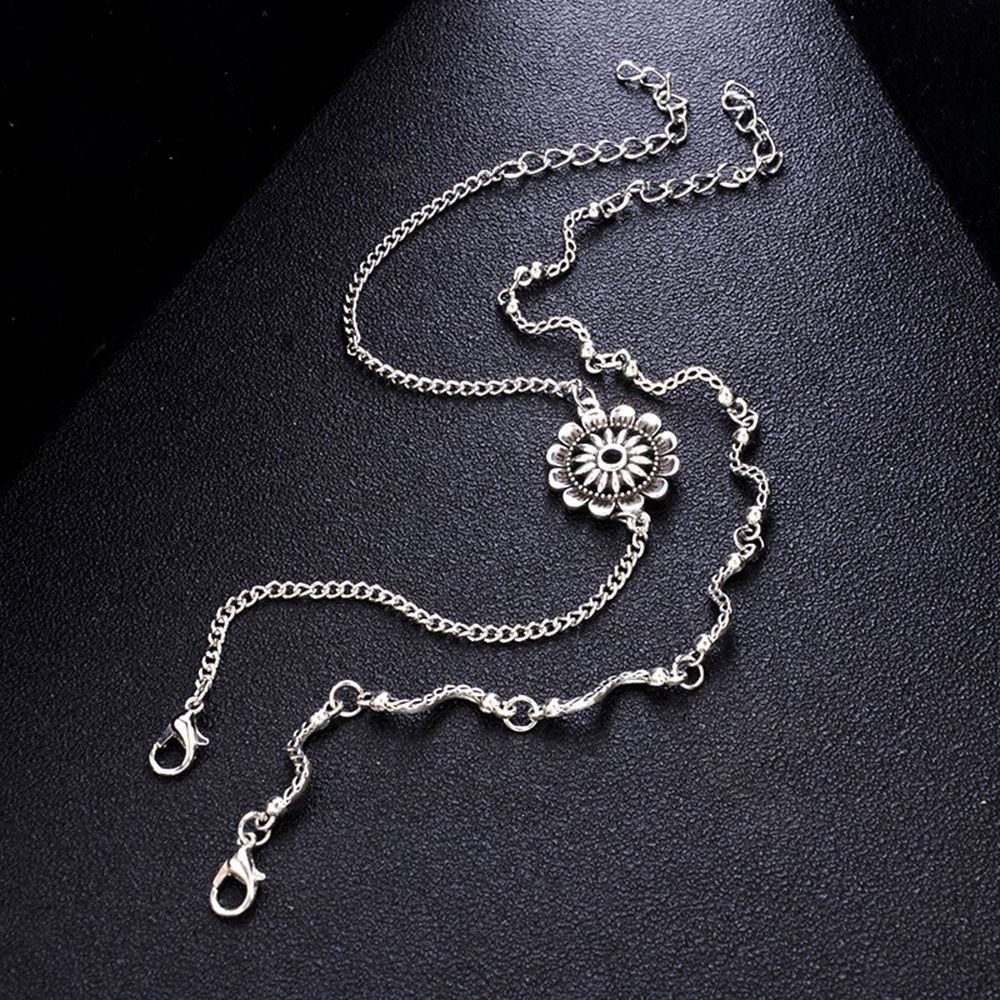 Bộ lắc chân màu bạc dạng gợn sóng thời trang | BigBuy360 - bigbuy360.vn