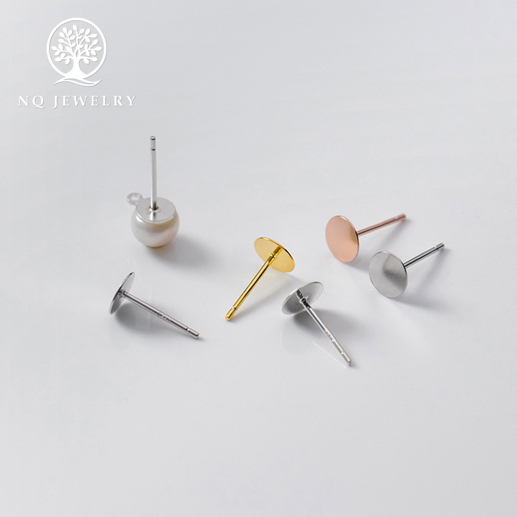 Đinh bạc đầu dẹp có vòng tròn - NQ Jewelry