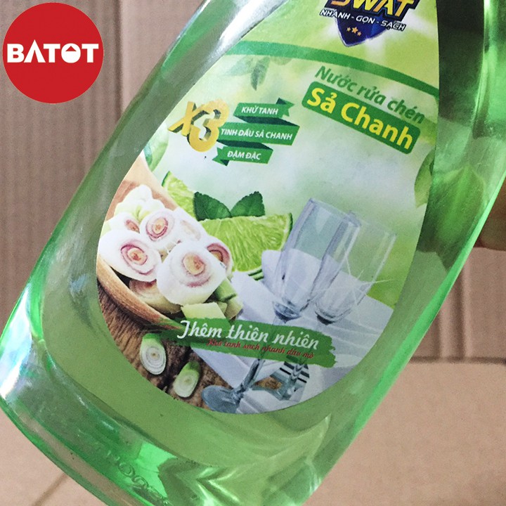 Nước Rửa Chén Siêu Đậm Đặc Swat Hương Sả Chanh 400g