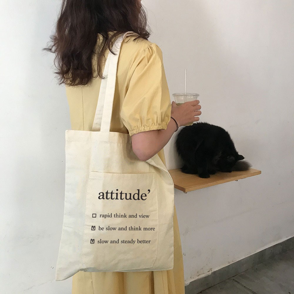 Túi Vải Cỡ Lớn Attitude Có Ngăn Ngoài