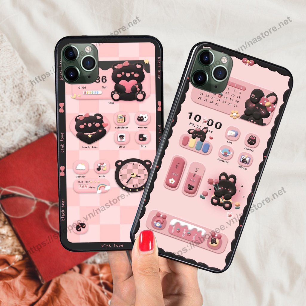 Ốp lưng Iphone 12 -IPHONE 12 PRO-IPHONE 12 MINI-IPHONE 12 PRO MAX gấu, đồng hồ dễ thương cute giá rẻ