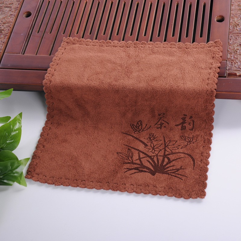Khăn lau bàn trà, ấm trà, trà cụ siêu hút nước, không ra lông