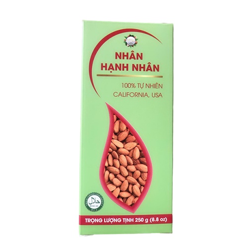 Nhân Hạnh Nhân Rang Việt Tam Anh Nhập Khẩu Mỹ - Hộp 250g