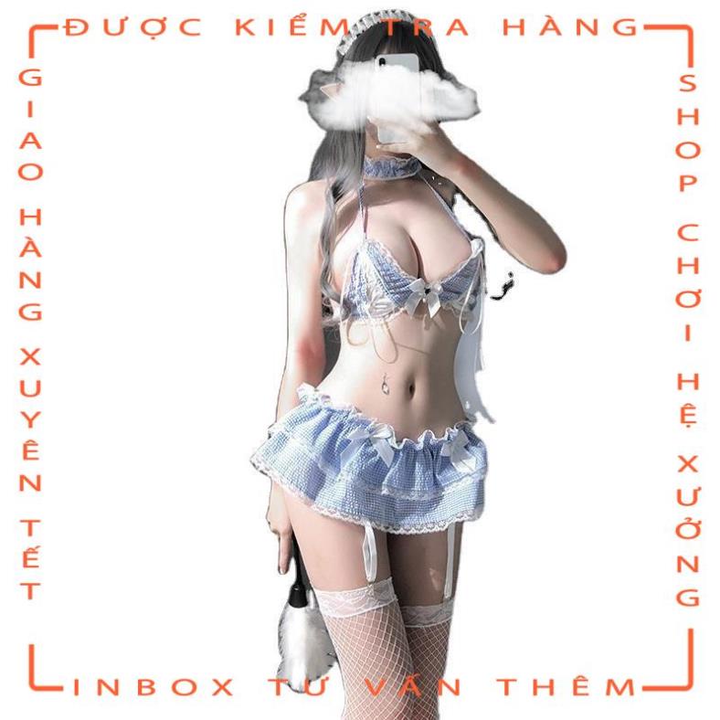 Đồ ngủ sexy cosplay nữ hầu gái bikini kẻ caro set đồ ngủ gợi cảm quyến rũ 312  - hot tiktok | BigBuy360 - bigbuy360.vn