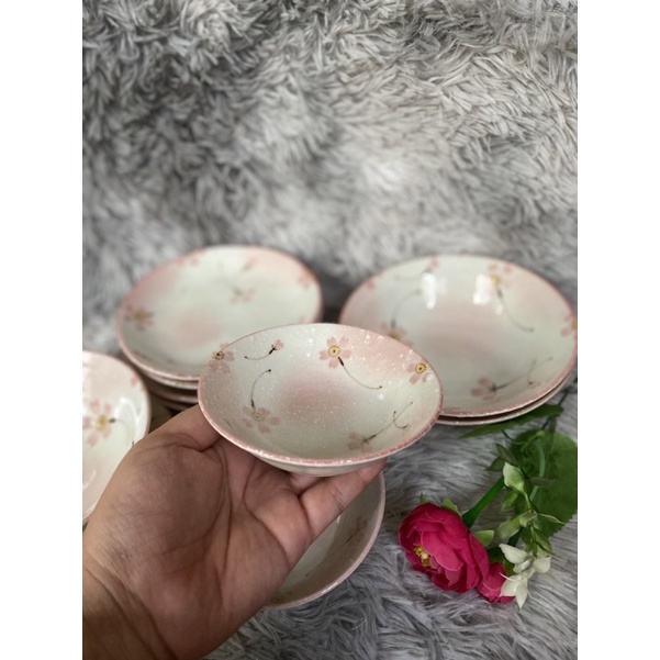 Tô dĩa hoa đào hồng