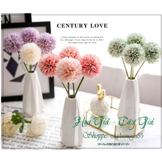 Hoa giả - Hoa Bồ Công Anh Vải lụa cành cao 29cm