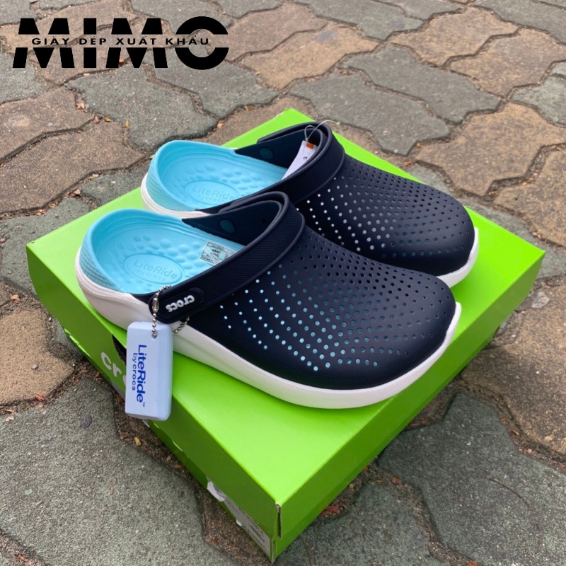 Sục Cross Literide xanh min, dép nhựa đi mưa chống trơn trượt, thoáng khí cho nam nữ