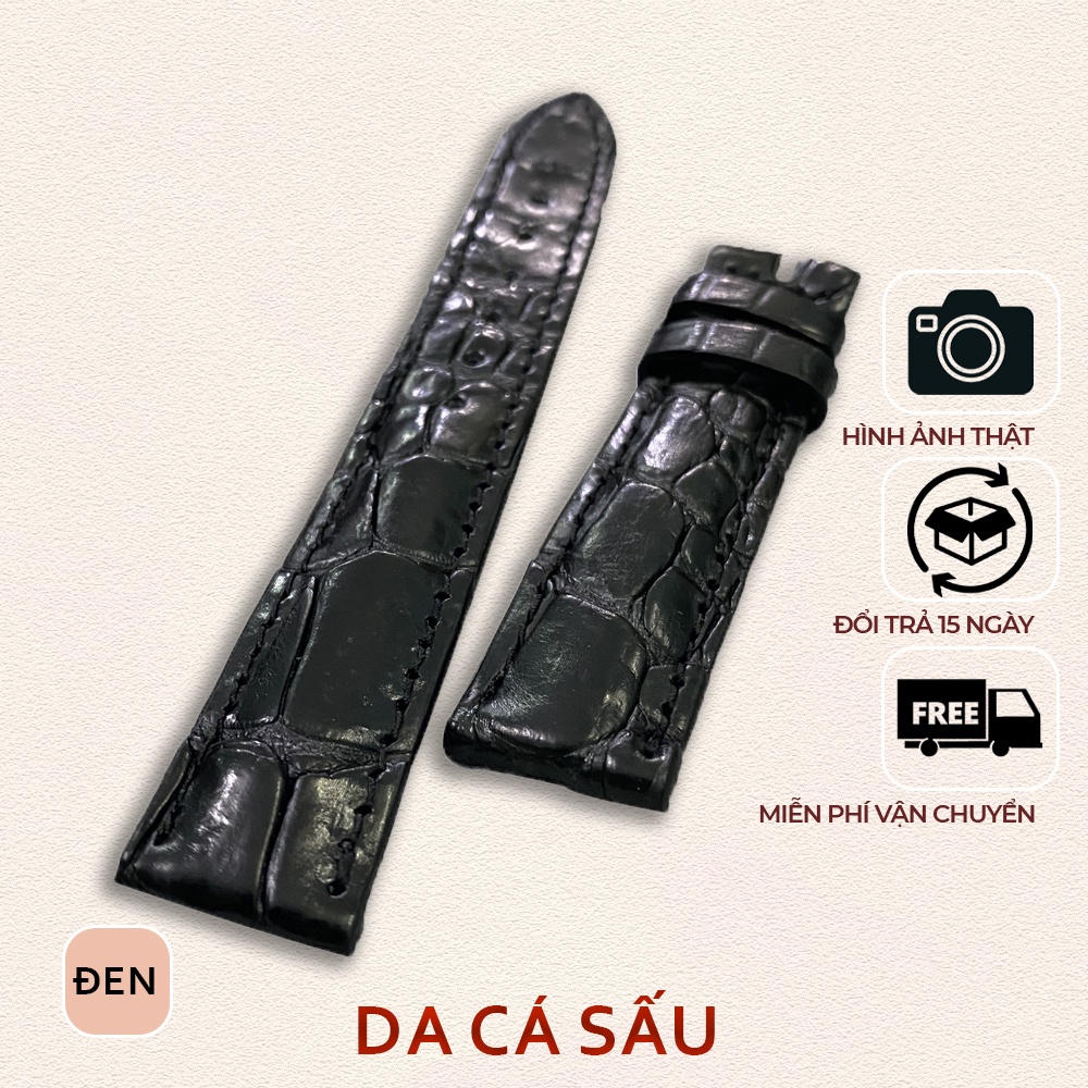 Dây đồng hồ da cá sấu TIẾN CÔNG trẻ trung thời trang đủ size DD1004