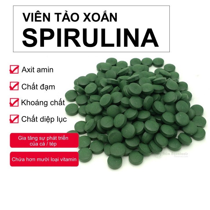 Tảo Viên Spirulina - Viên Tảo Xoắn Đa Năng, Thức Ăn Cho Cá Tép Cảnh