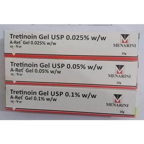 Tretinoin Ấn Độ Aret 0.1% - 0.05% - 0.025% Gel (20g) Giảm Mụn, Chống Lão Hóa