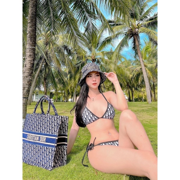 Bikini Đồ Bơi Dior Kèm Khăn Quấn Emma (hình thật)