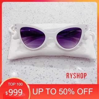 [HOT TREND] Kính Nữ Thời Trang Gentle Monster Mắt Mèo Gọng Trắng Tròng Tím Khói - RyShop