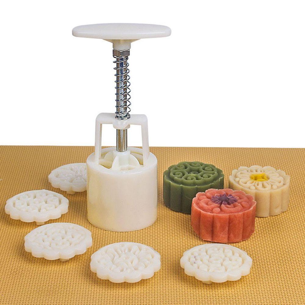AUGUSTINA Set 7 Khuôn Nhấn Làm Bánh Trung Thu Tiện Dụng