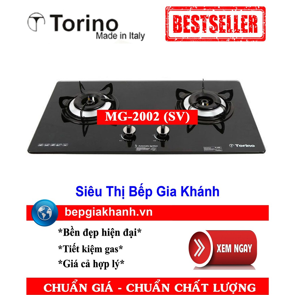 Bếp gas âm kính 2 vùng nấu Torino MG-2002 (SV)