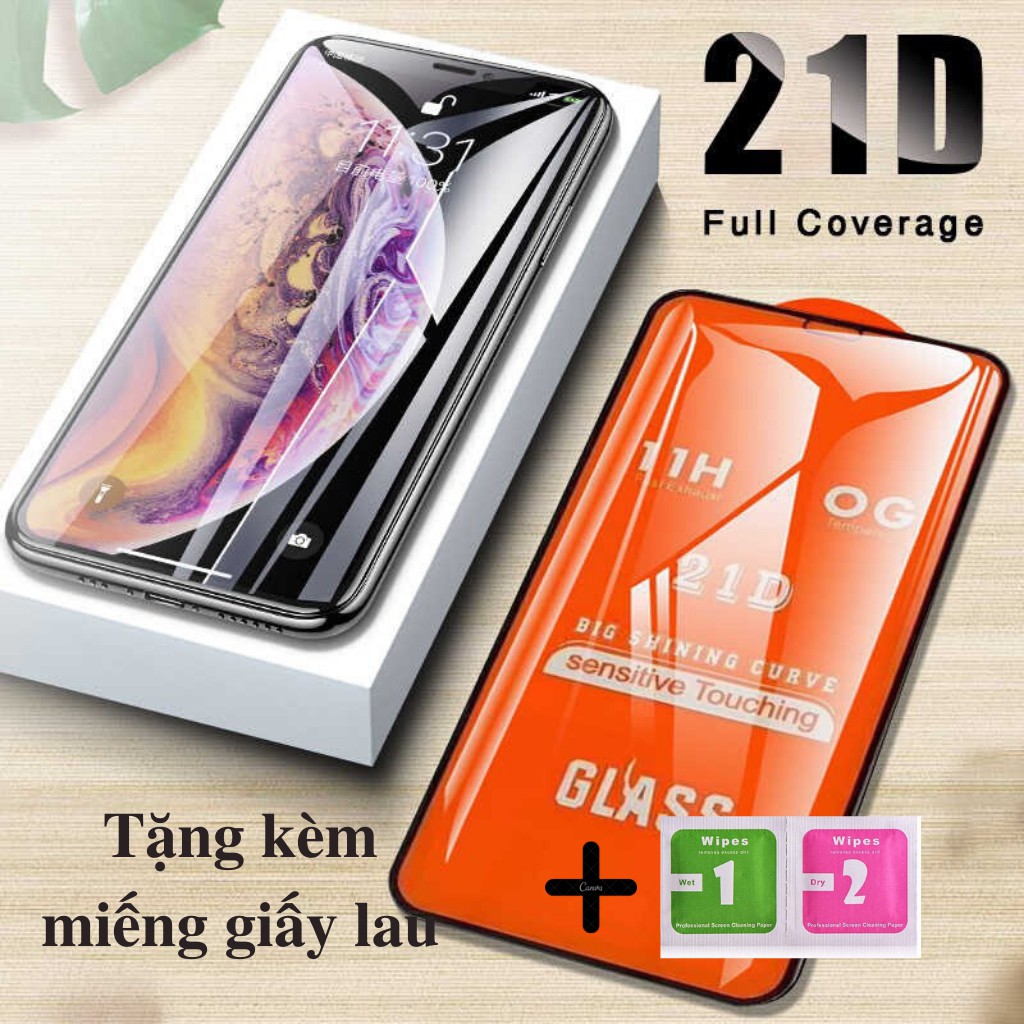 Cường Lực Iphone Full Màn 21D iphone 6/6s/6plus/6splus/7/8/7plus/8plus/X/Xsmax/Xr/ip11/ip11pro/ip11promax