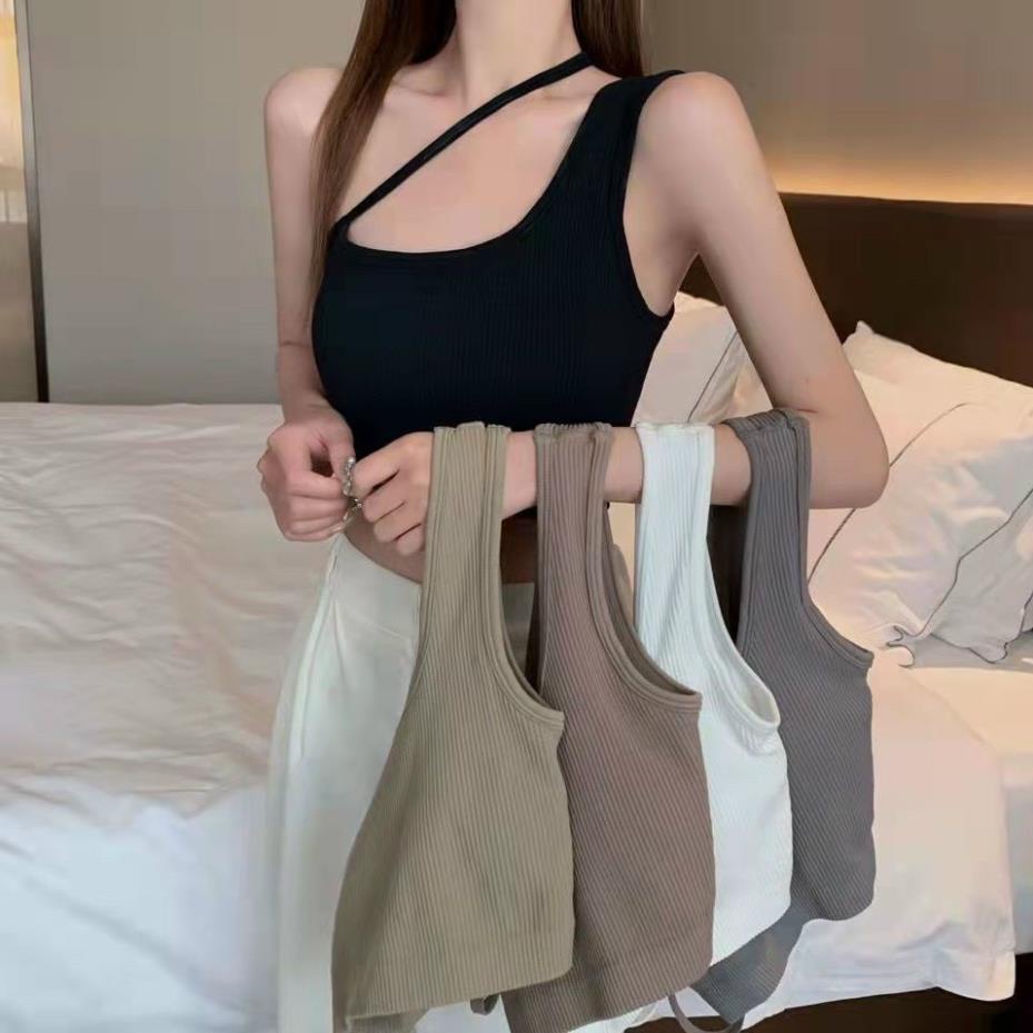 Áo Bra Nữ Dây Vai Chéo Gân Tăm Có Mút Ngực Phong cách Trẻ Trung Hiện Đại 9030.