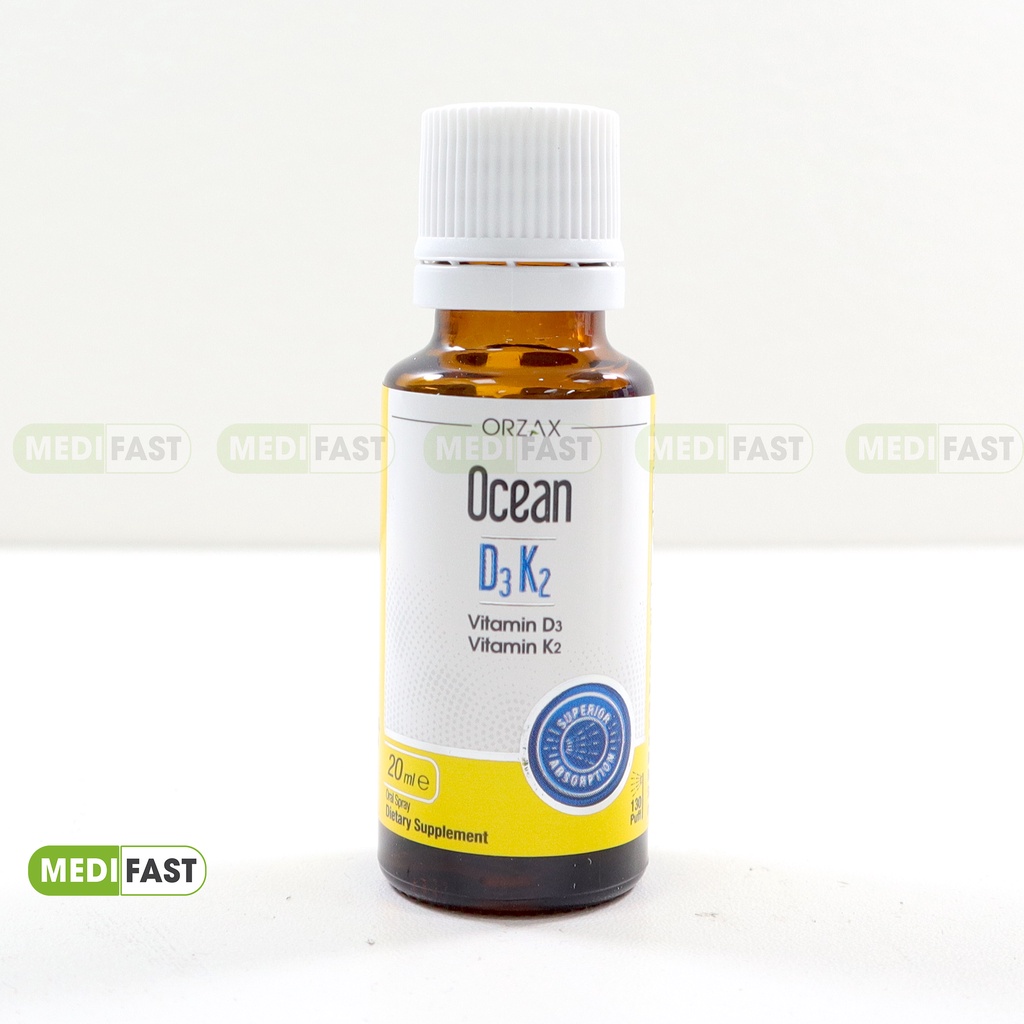 Vitamin D3K2 - Xịt và nhỏ OCEAN D3 K2 20ml hỗ trợ phát triển xương cho trẻ sơ sinh và trẻ nhỏ, hấp thụ canxi tối đa