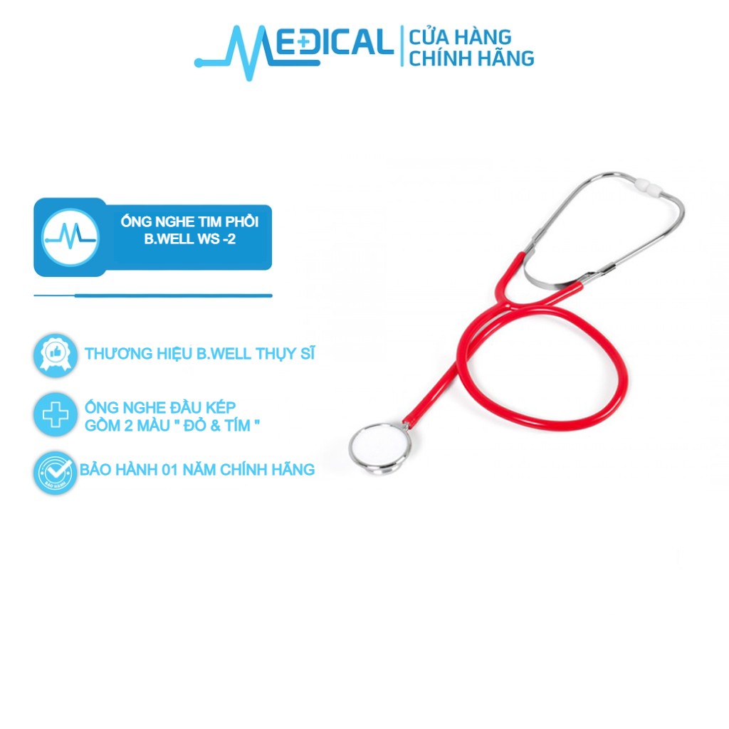 Ống nghe tim phổi đầu kép B.Well Swiss WS-2 bảo hành 1 năm chính hãng - MEDICAL