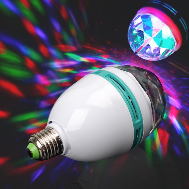 Đèn cầu led xoay tròn sân khấu mini, nhiều màu đui xoáy E27 trang trí nhà cửa, bar, cafe, karaoke