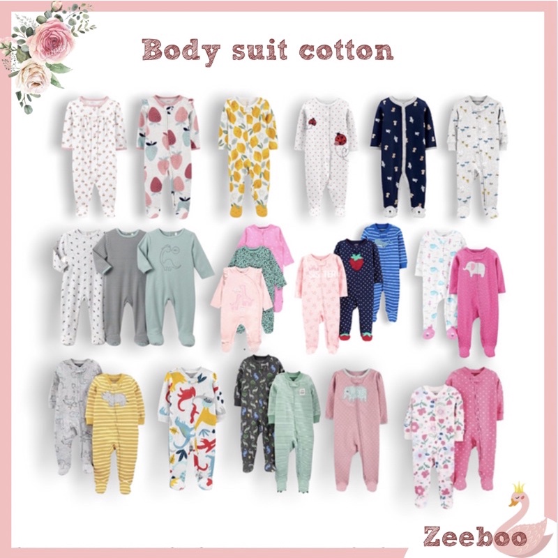 [ SET 3 BỘ ] Sleep body suit cho bé sơ sinh/3m/-6m/9m/12m/18m/24m (lỗi nhẹ) vải cotton mềm mại,[ nằm điều hòa ] -Zeeboo