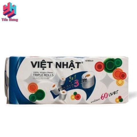 Giấy vệ sinh Việt Nhật 10 cuộn 3 lớp.