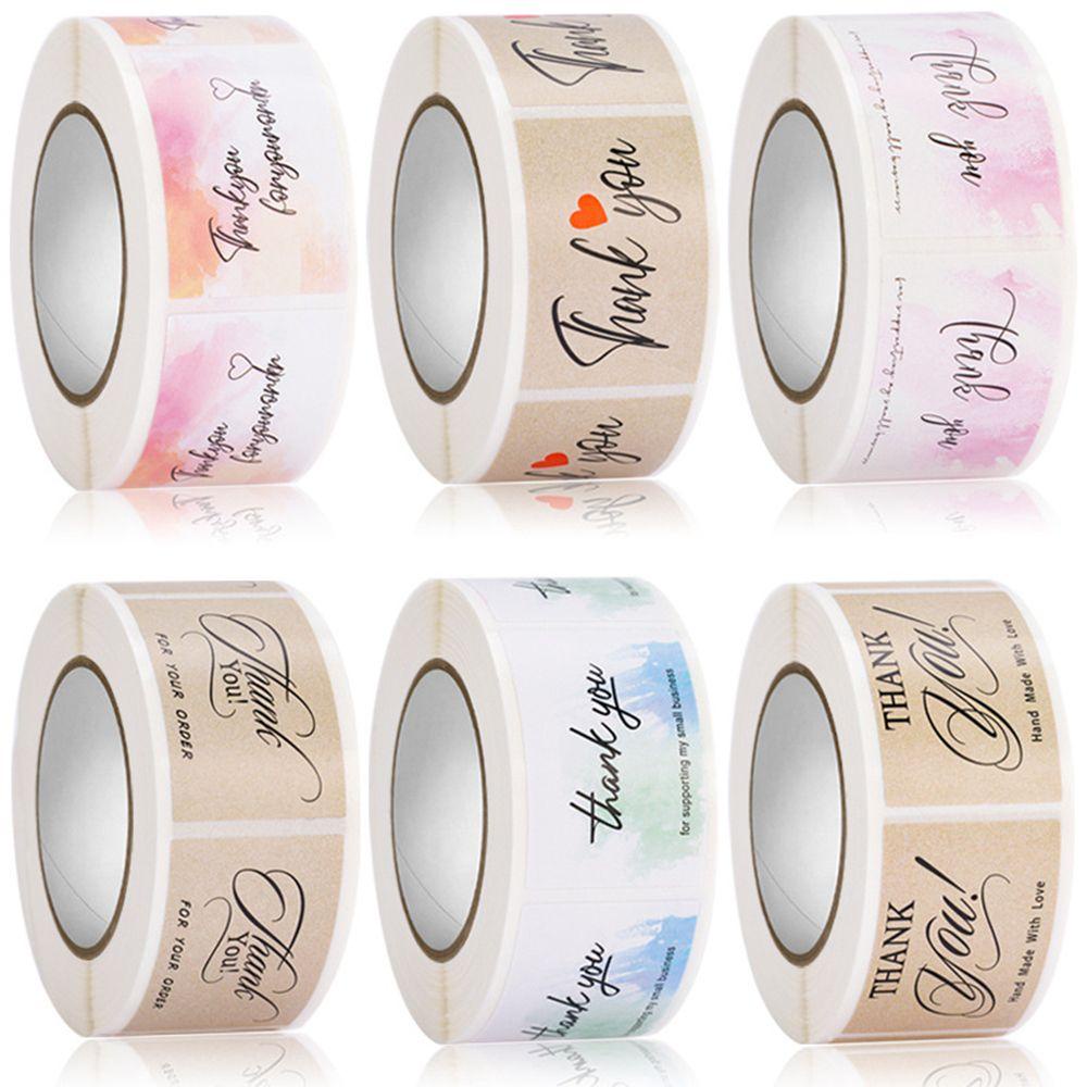 Cuộn 350 Nhãn Dán Thank You 2.5x3.7cm Trang Trí Quà Tặng