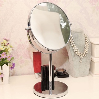 [Size lớn 8 ich <3 Hỏa Tốc 2H] Gương soi trang điểm inox để bàn cao cấp 2 mặt