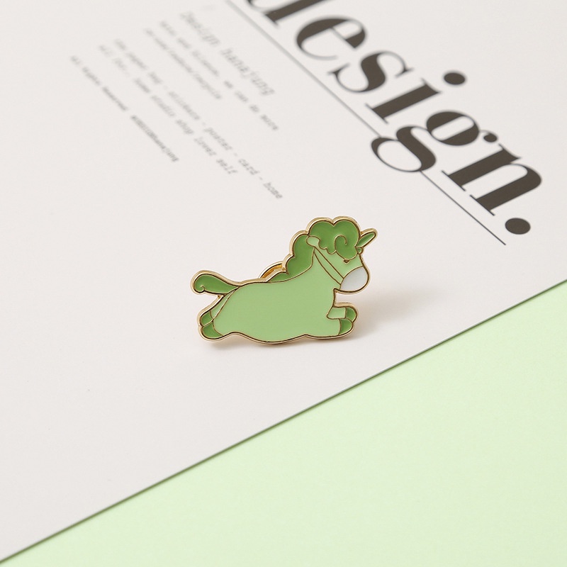 Ghim Cài Áo Hình Chú Ngựa Xanh Hoạt Hình Đáng Yêu