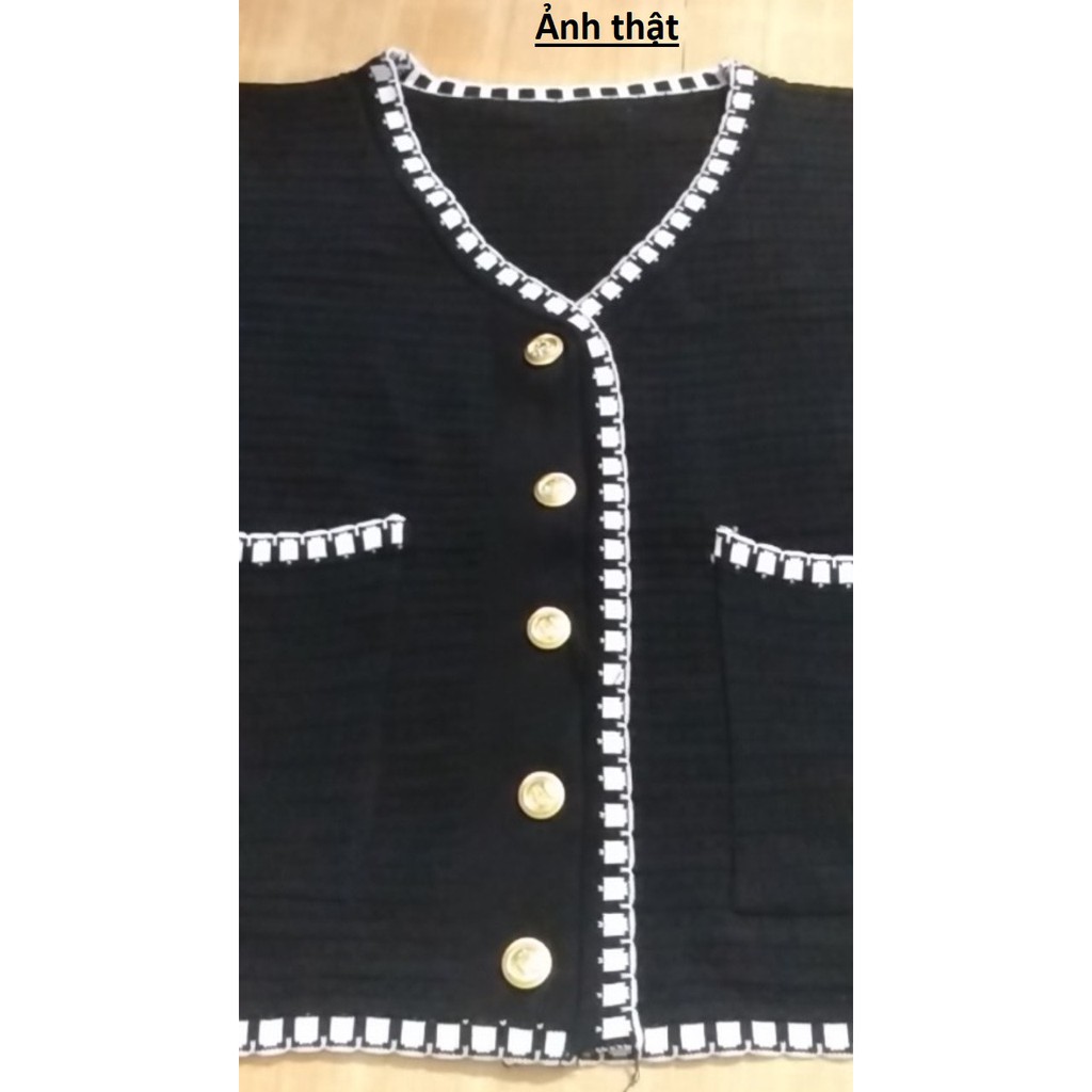 Áo Cardigan Dài Tay Cổ V Vải Dệt Kim Dáng Croptop 2 Màu Đen, Trắng Phong Cách Thời Trang Hàn Quốc Ulzzang | BigBuy360 - bigbuy360.vn