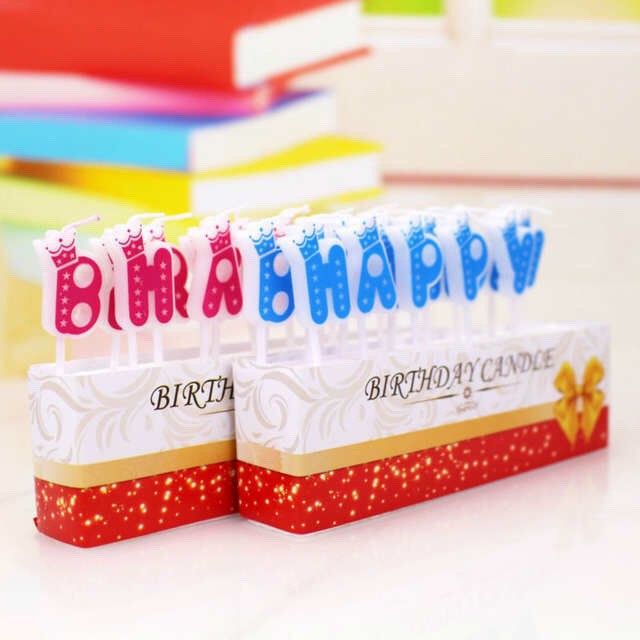 Nến chữ Happy birthday trang trí bánh gato sinh nhật siêu đẹp siêu sang - nến sinh nhật độc đáo (4 màu)
