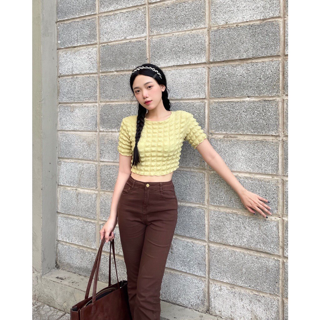 áo croptop chất xốp DiepNgan Clothing mềm mại co giãn có 3 màu freesize