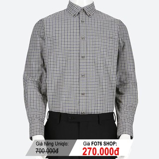 Áo Sơ Mi Nam Dài Tay Sọc Gingham Xanh Olive