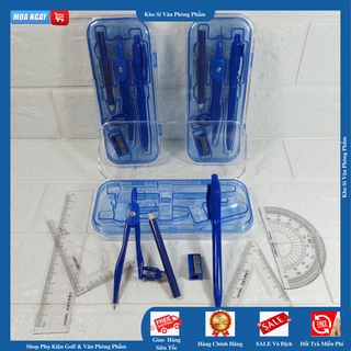 Bộ compa, Compa chì gỗ 3009 - TẶNG KÈM BỘ Eke + Bút bi + Gọt chì