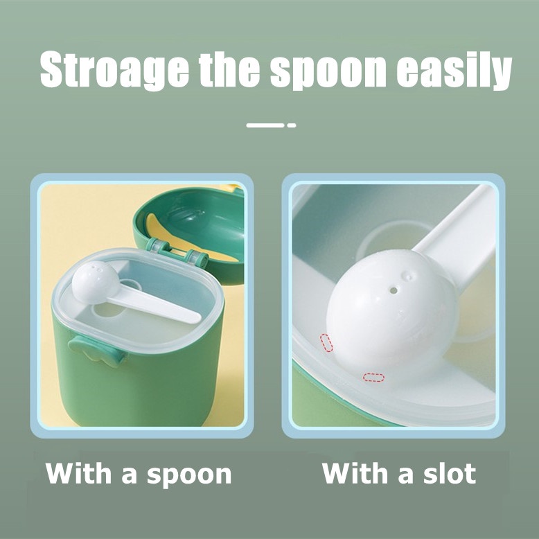 SABUY Hộp Đựng Sữa Bột Hình Khủng Long Dễ Thương Kèm Muỗng 200g 400g