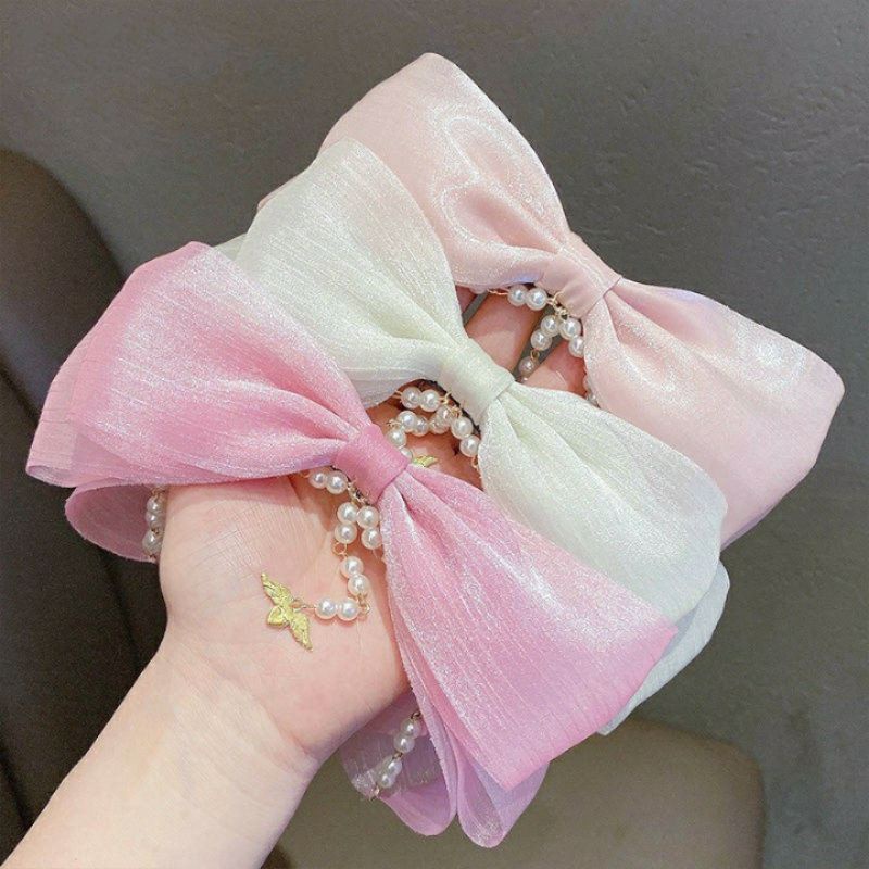 Băng Đô Nơ Voan Lolita Đính Ngọc