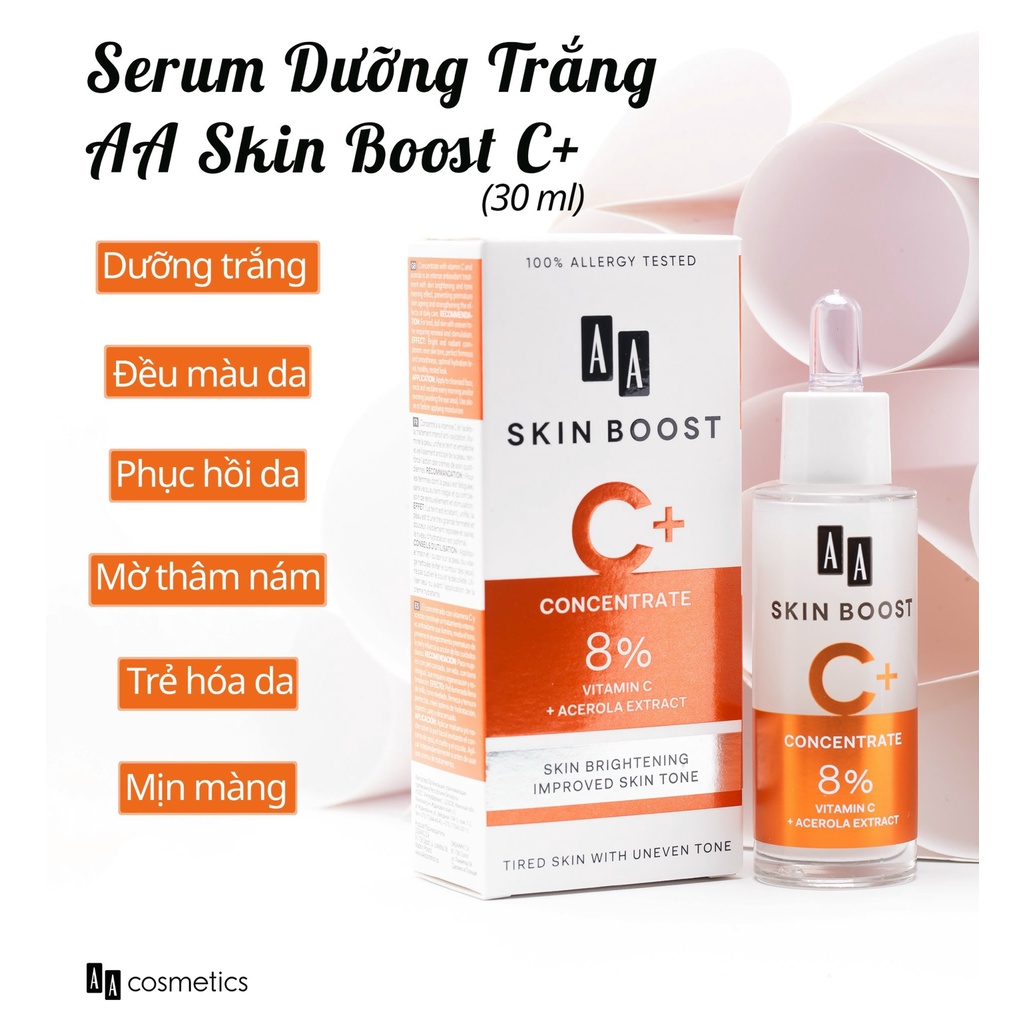 Serum Trắng Sáng Mờ Thâm AA SKIN BOOST C+ - AA COSMETIC