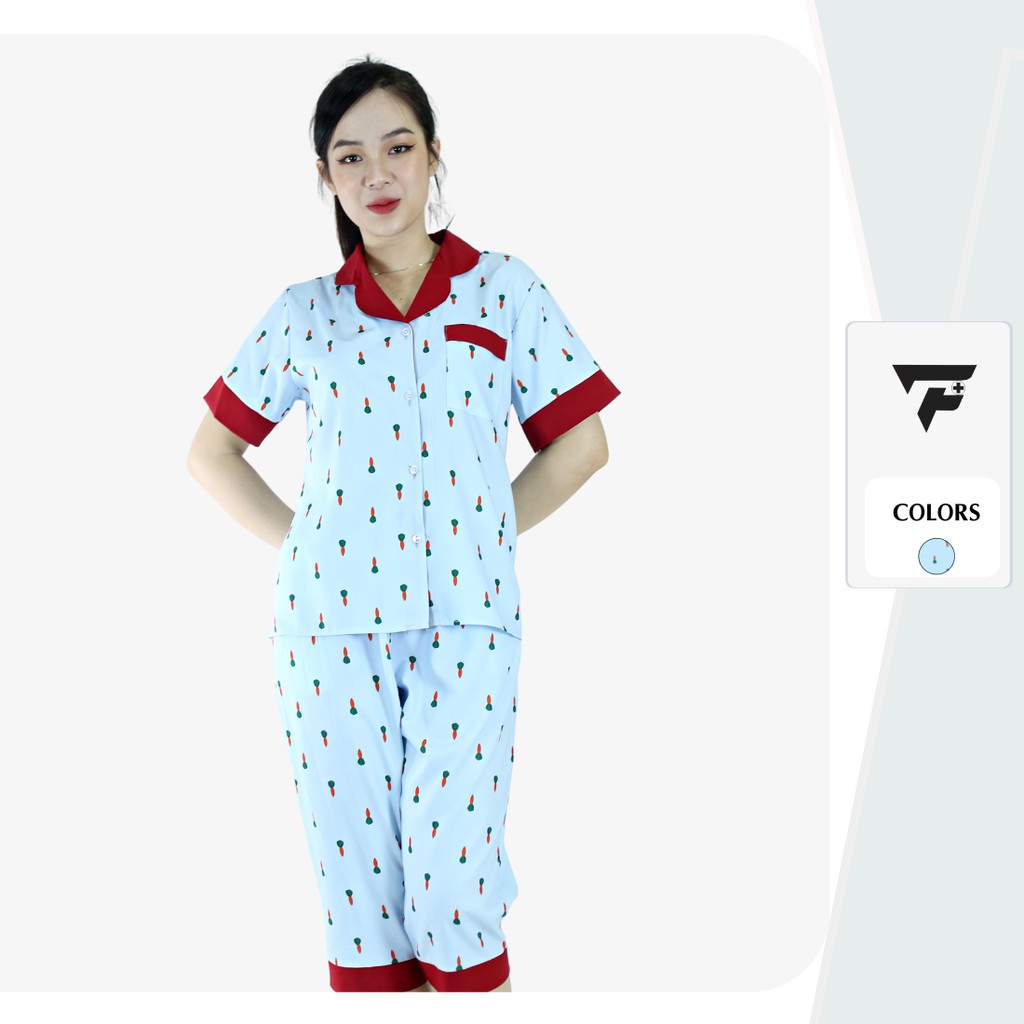 Đồ bộ nữ mặc nhà mặc ngủ Pijama lụa quần lửng tay ngắn thời trang cao cấp FPLUS 283