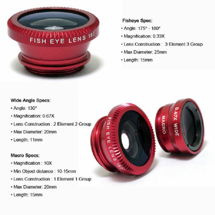 Lens Chụp Hình Cho Điện Thoại, Lens Macro 3 trong 1 - Cho Điện Thoại - Selfie