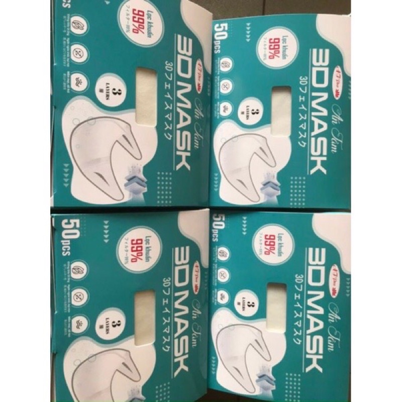khẩu trang 5D  An tâm - Hộp 50 chiếc